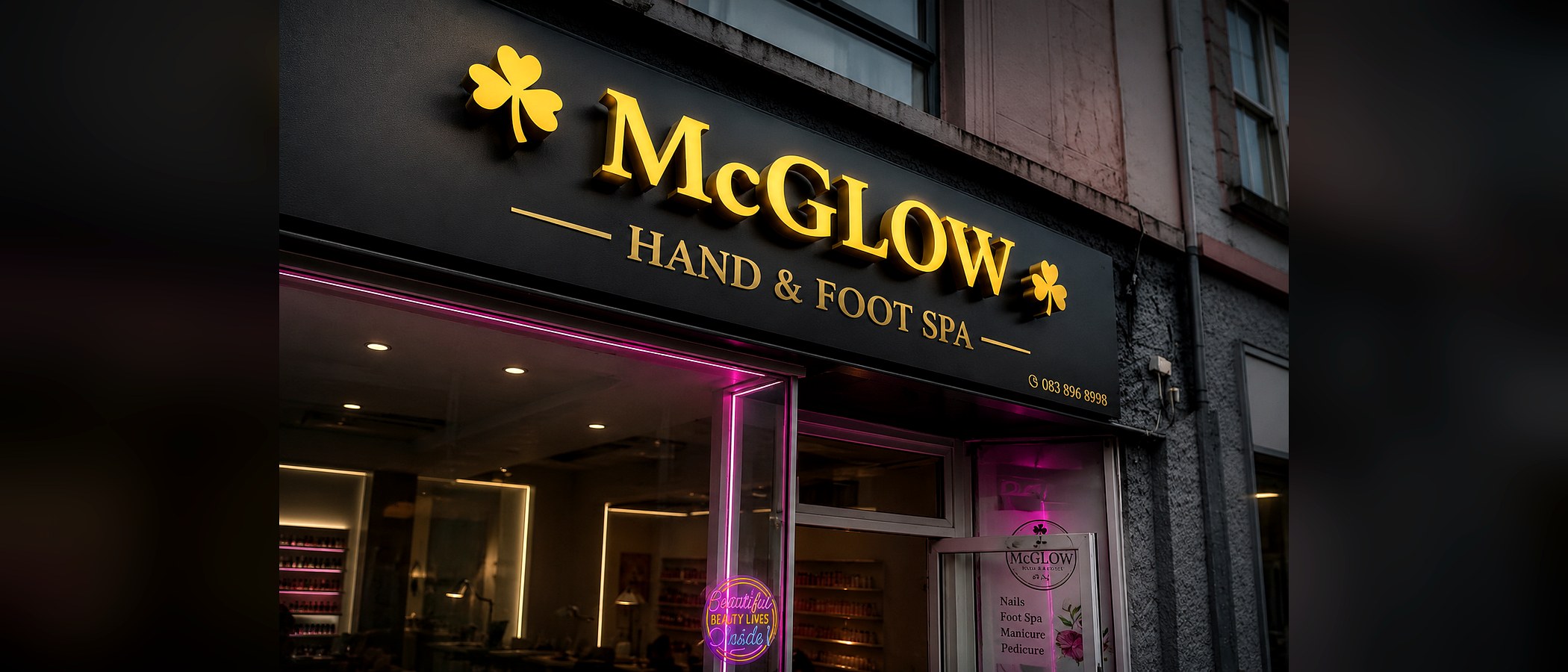McGlow Hand & Foot Spa — Backlit Exterior Sign
