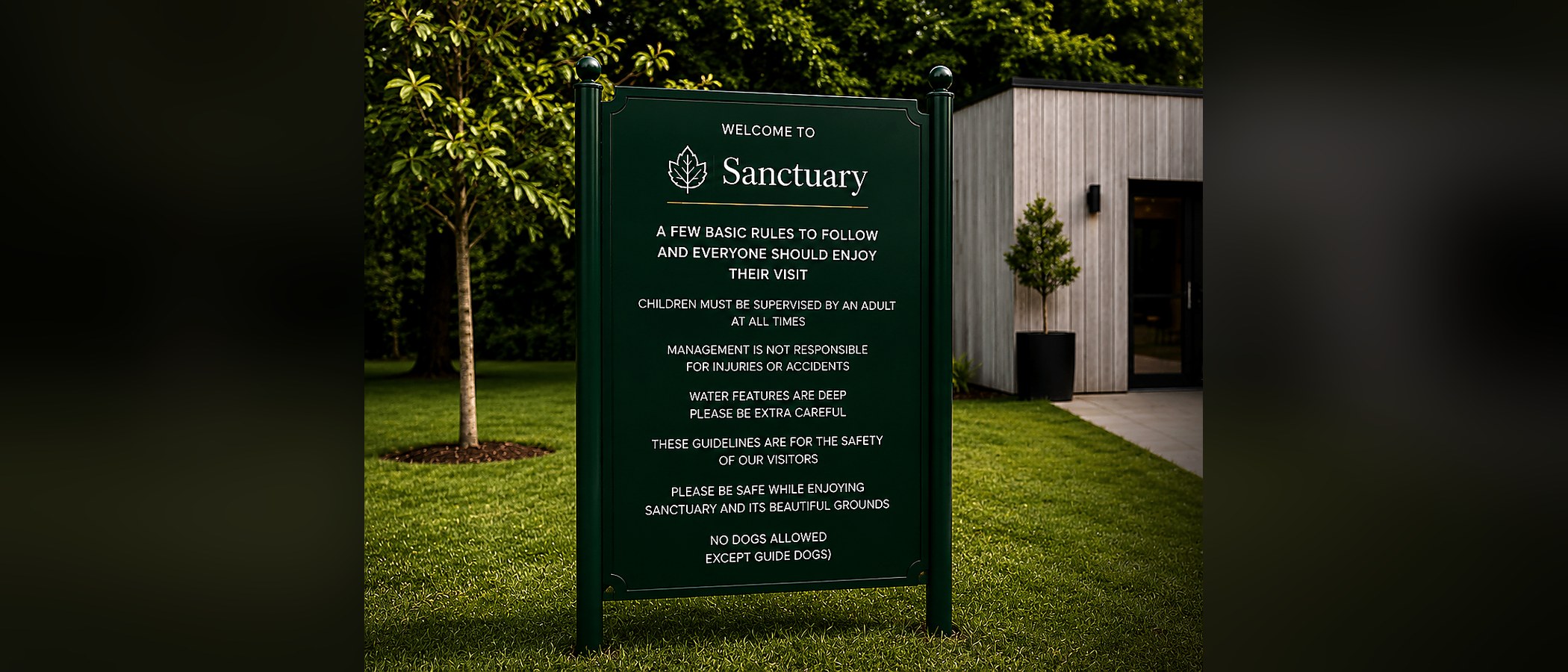 Sanctuary — Welcome & Information Sign
